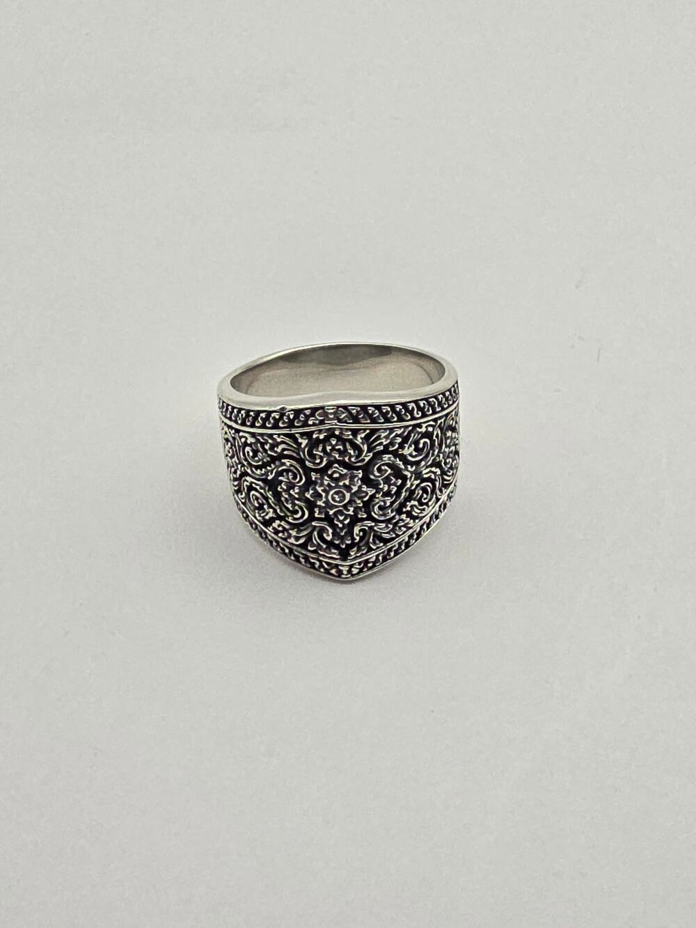 Sterling Silver 925 Ornate Scroll Ring Size 11